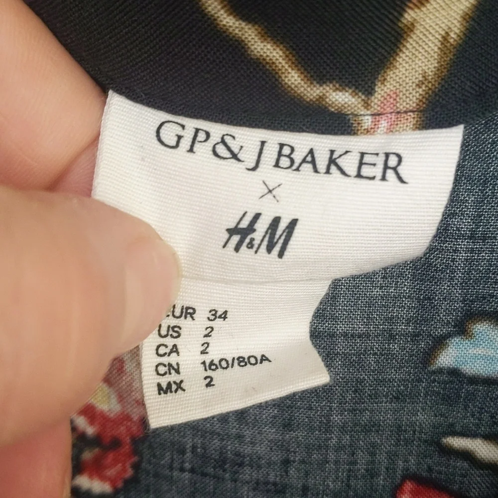 GP&J Baker X H&M Floral & Bird Tunic Dress Cottage Whimsy Garden - Women's 2 - Picture 4 of 6